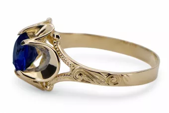 Sapphire 14K Yellow gold Ring Vintage craft vrc377y